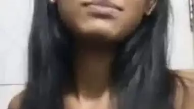 Small boobs college girl topless on a viral video call