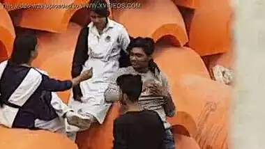 Indian school girl with just friend