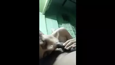 Lovely Desi looks XXX with a small sex stick in her sful mouth